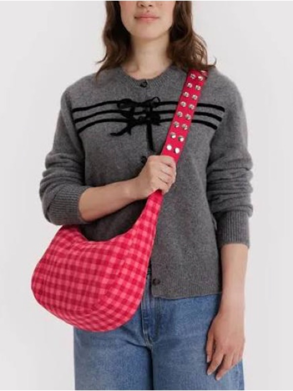 Baggu Molly Goddard Nylon Studded Medium Crescent Bag